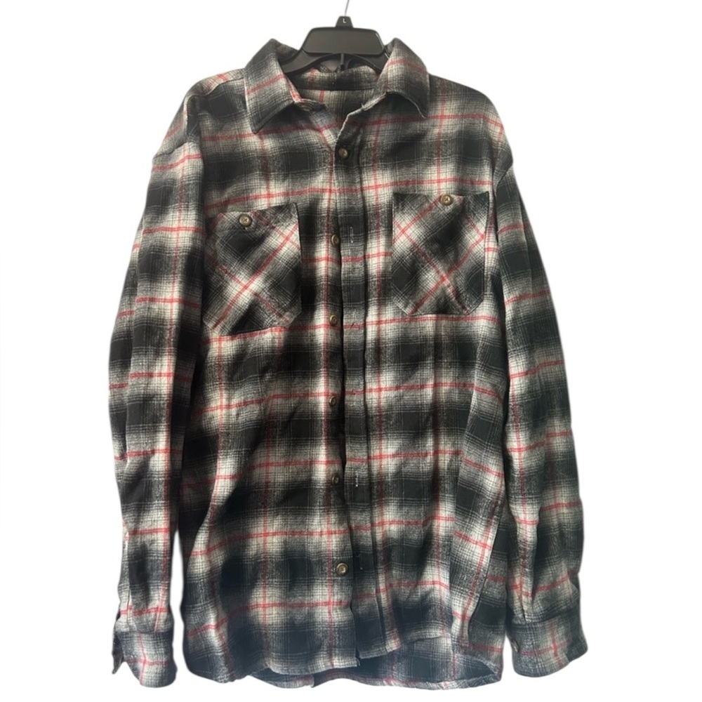 Men’s Classic Black/Red Plaid Button Down